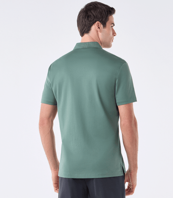 Polo Interloque Fio 140 3 Botões Verde thumbnail 3