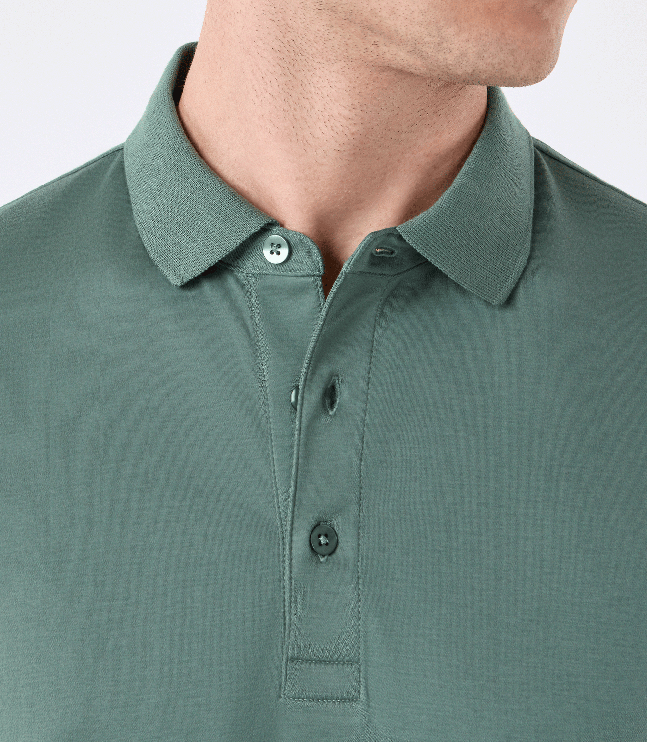 Polo Interloque Fio 140 3 Botões Verde – slide 4