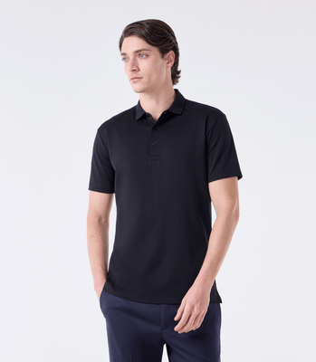 Polo Interloque Fio 140 3 Botões Preto thumbnail 1