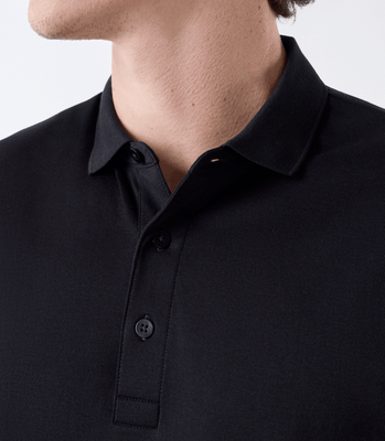 Polo Interloque Fio 140 3 Botões Preto thumbnail 4
