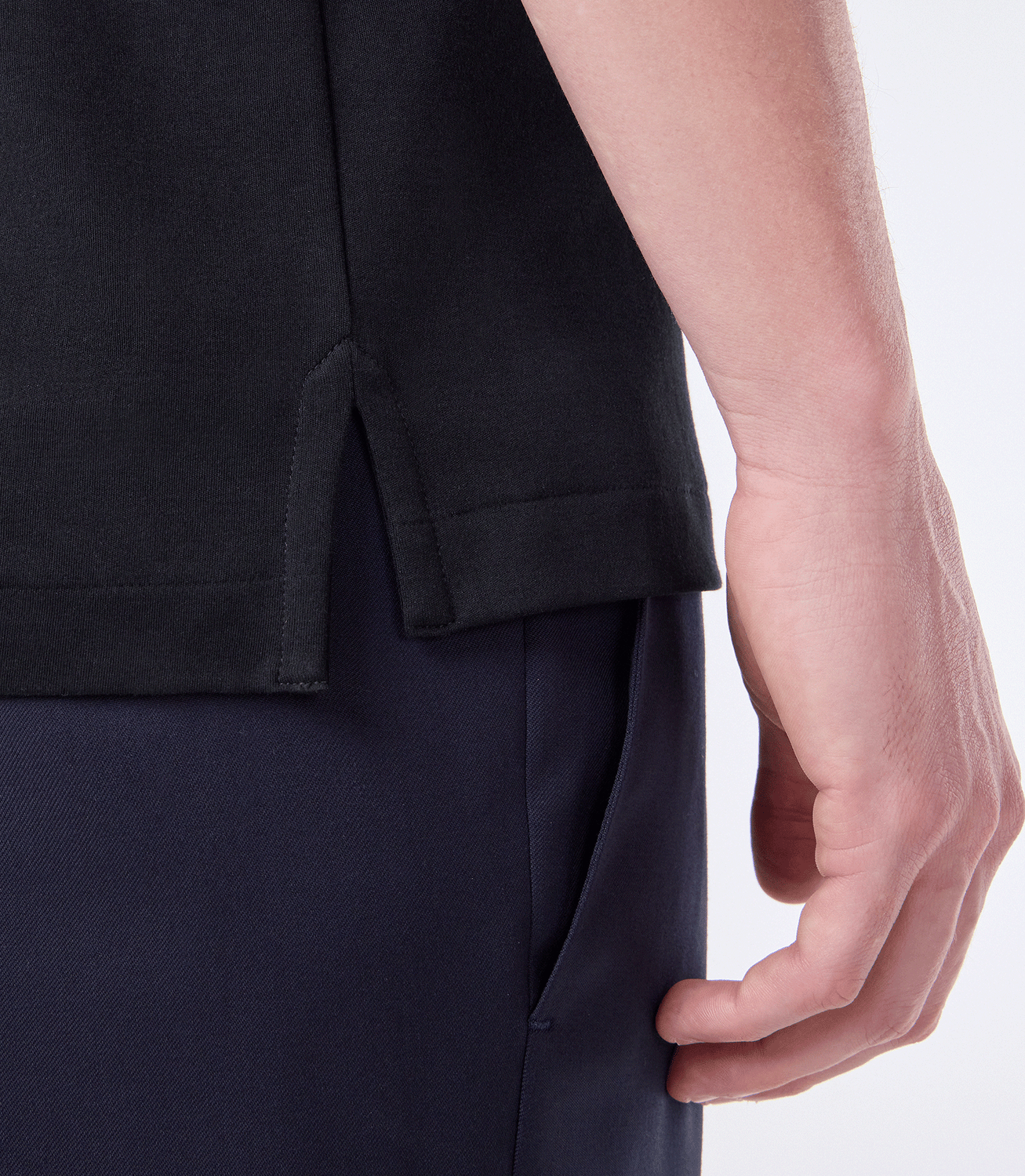 Polo Interloque Fio 140 3 Botões Preto – slide 5