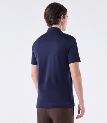 Polo Interloque Fio 140 3 Botões Azul thumbnail 3