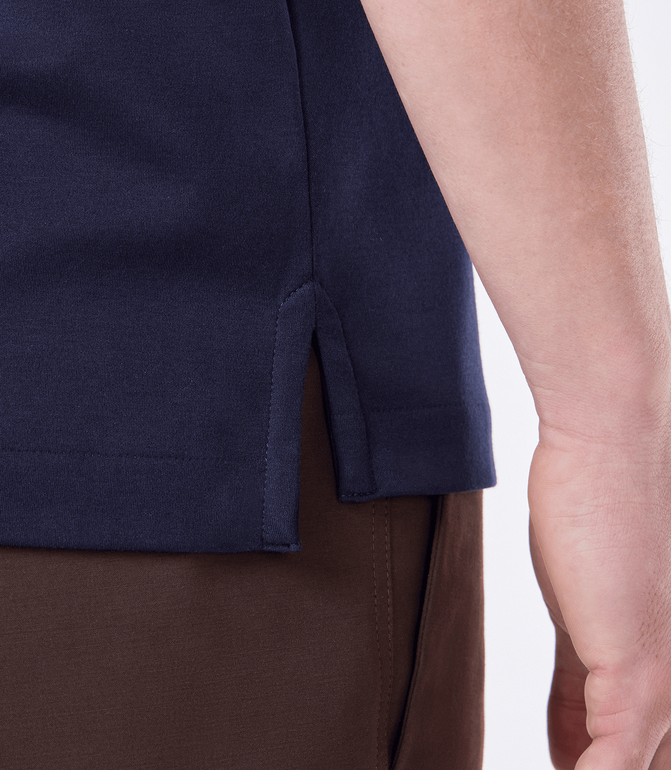 Polo Interloque Fio 140 3 Botões Azul – slide 5