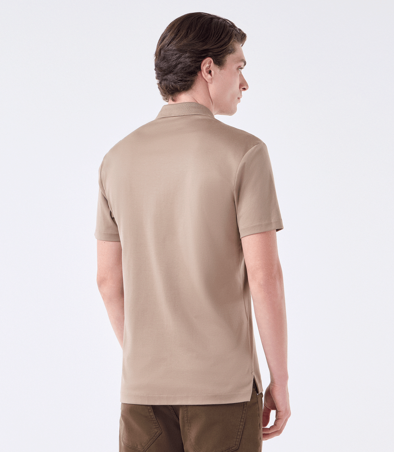 Polo Interloque Fio 140 3 Botões Marrom – slide 3