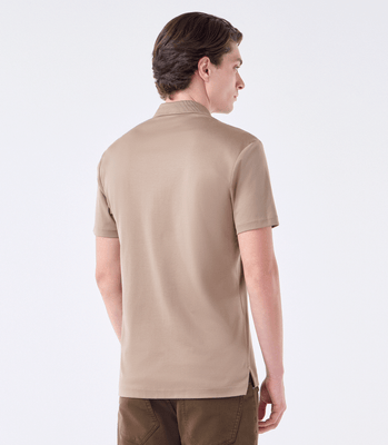 Polo Interloque Fio 140 3 Botões Marrom thumbnail 3