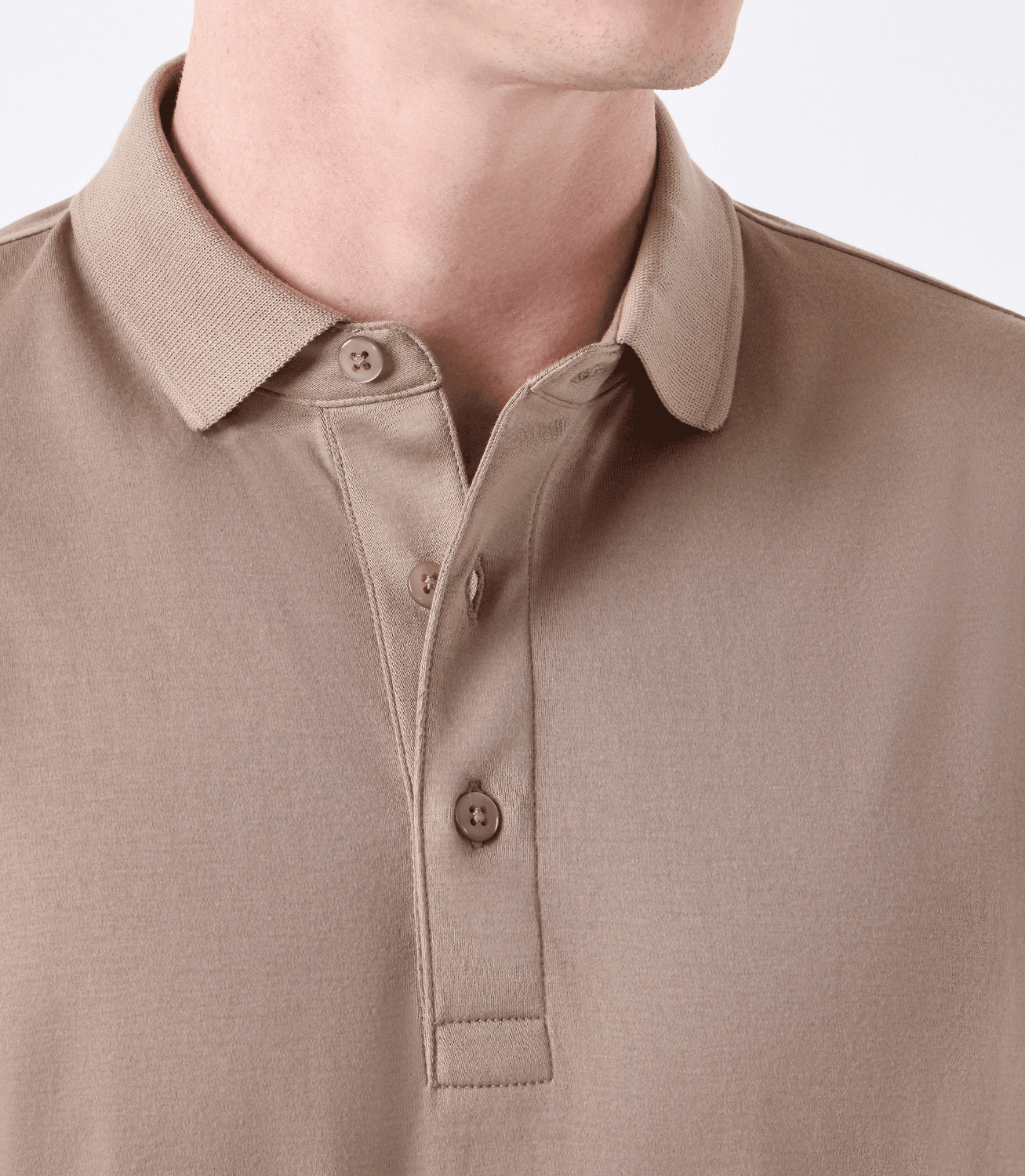 Polo Interloque Fio 140 3 Botões Marrom – slide 4