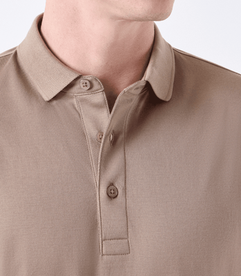 Polo Interloque Fio 140 3 Botões Marrom thumbnail 4