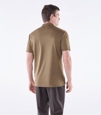 Camisa Polo Interloque Fio 140 Três Botões Marrom thumbnail 3
