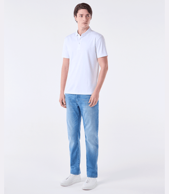 Polo Interloque Fio 140 3 Botões Branco thumbnail 2