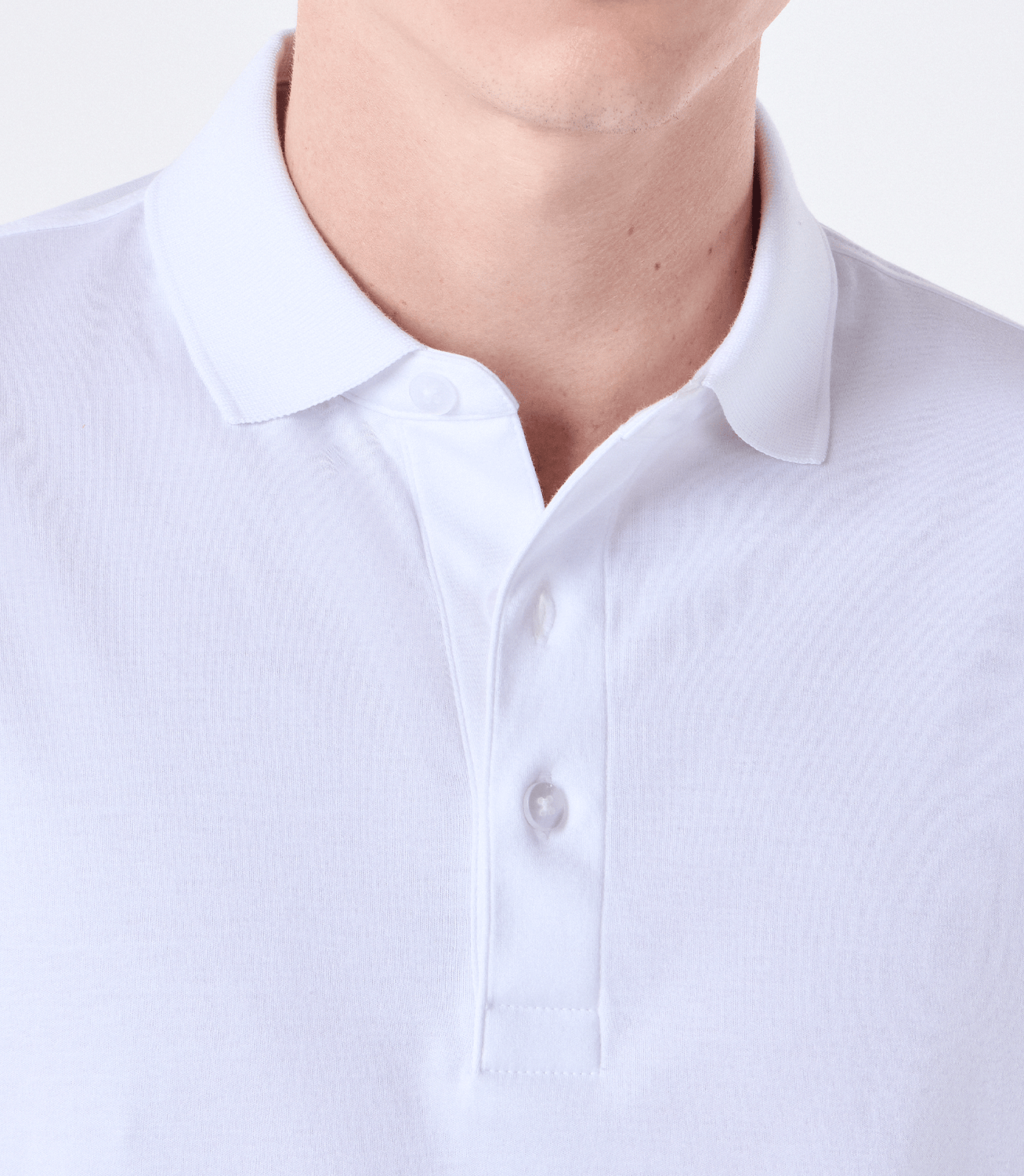 Polo Interloque Fio 140 3 Botões Branco – slide 4