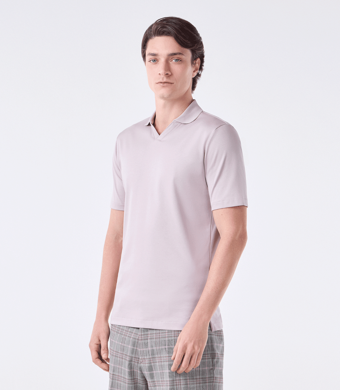 Polo Interloque Gola V Dupla Lilás – slide 1