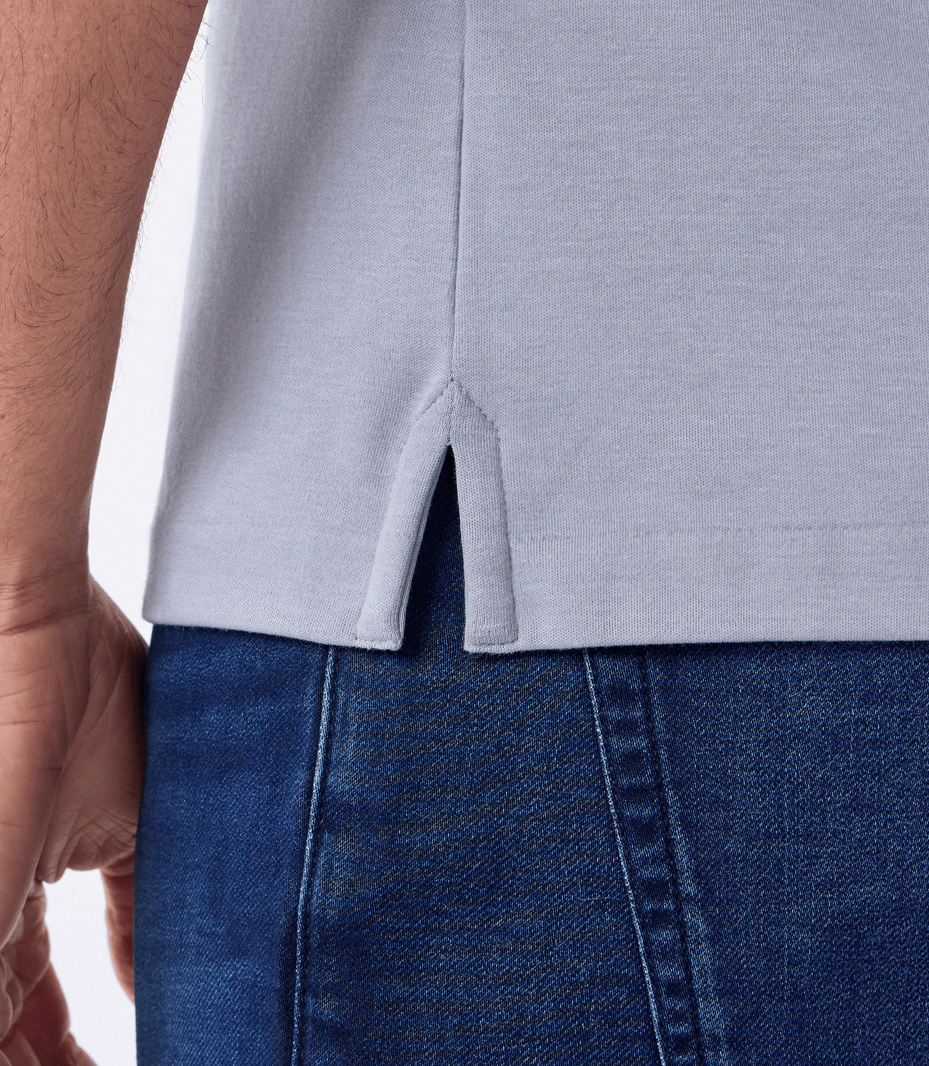 Polo Interloque Gola V Dupla Cinza – slide 5