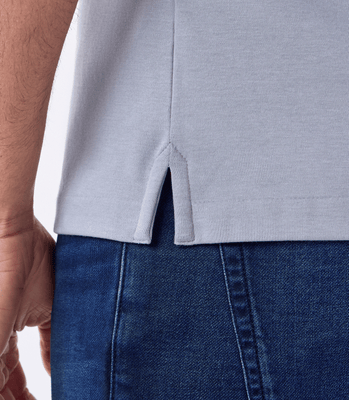 Polo Interloque Gola V Dupla Cinza thumbnail 5