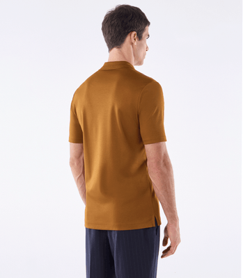 Camisa Polo Interloque 44/1 Gola V Dupla Marrom thumbnail 3