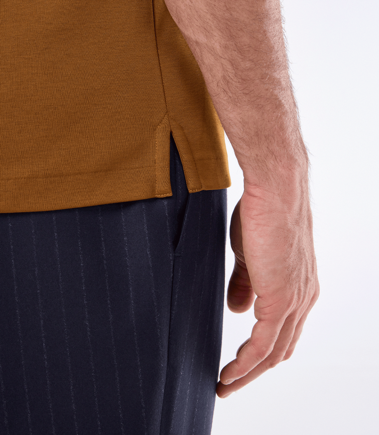 Camisa Polo Interloque 44/1 Gola V Dupla Marrom – slide 5