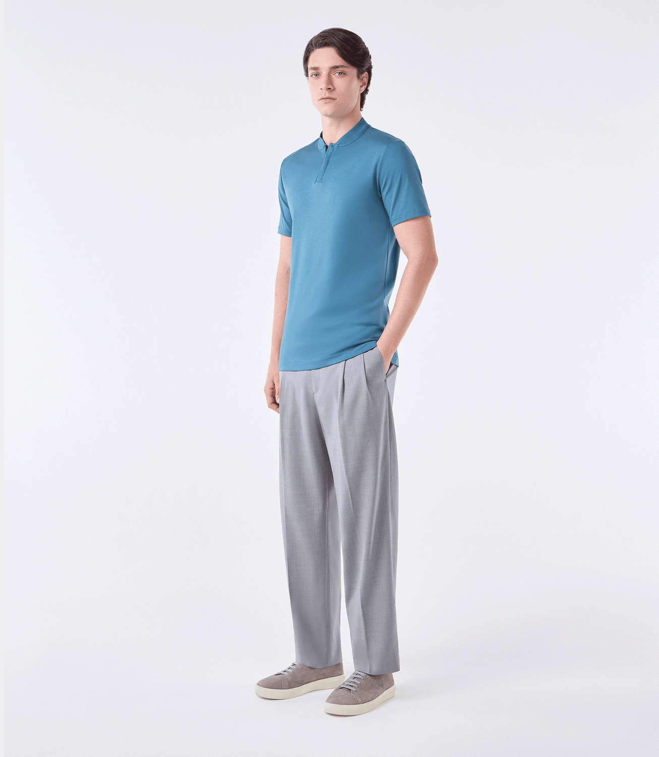 Polo Interlock Bomber com Zíper Azul – slide 2