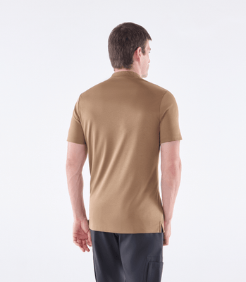 Camisa Polo Interloque Bomber Com Zíper Marrom thumbnail 3