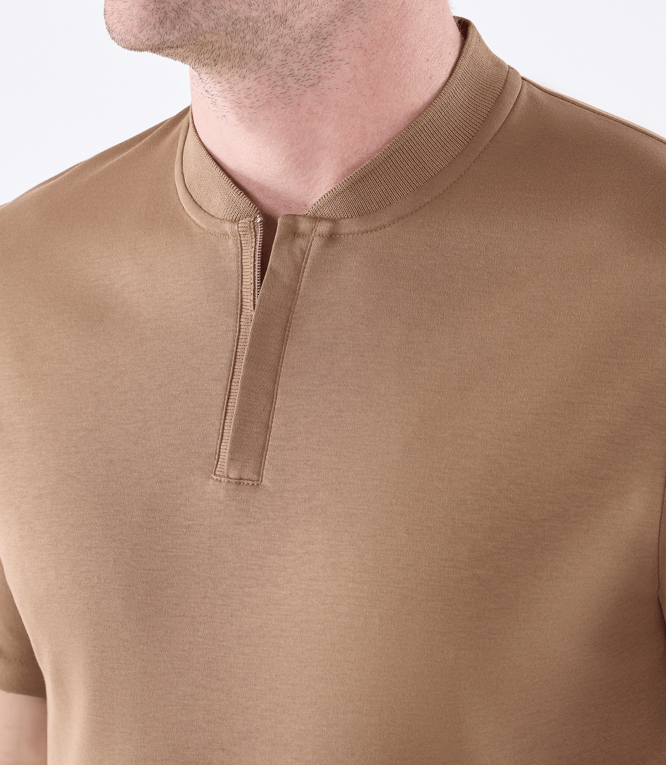 Camisa Polo Interloque Bomber Com Zíper Marrom – slide 4