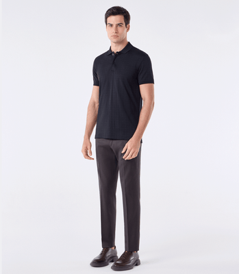 Polo Maquinetada Com Vista Simples Preto thumbnail 2