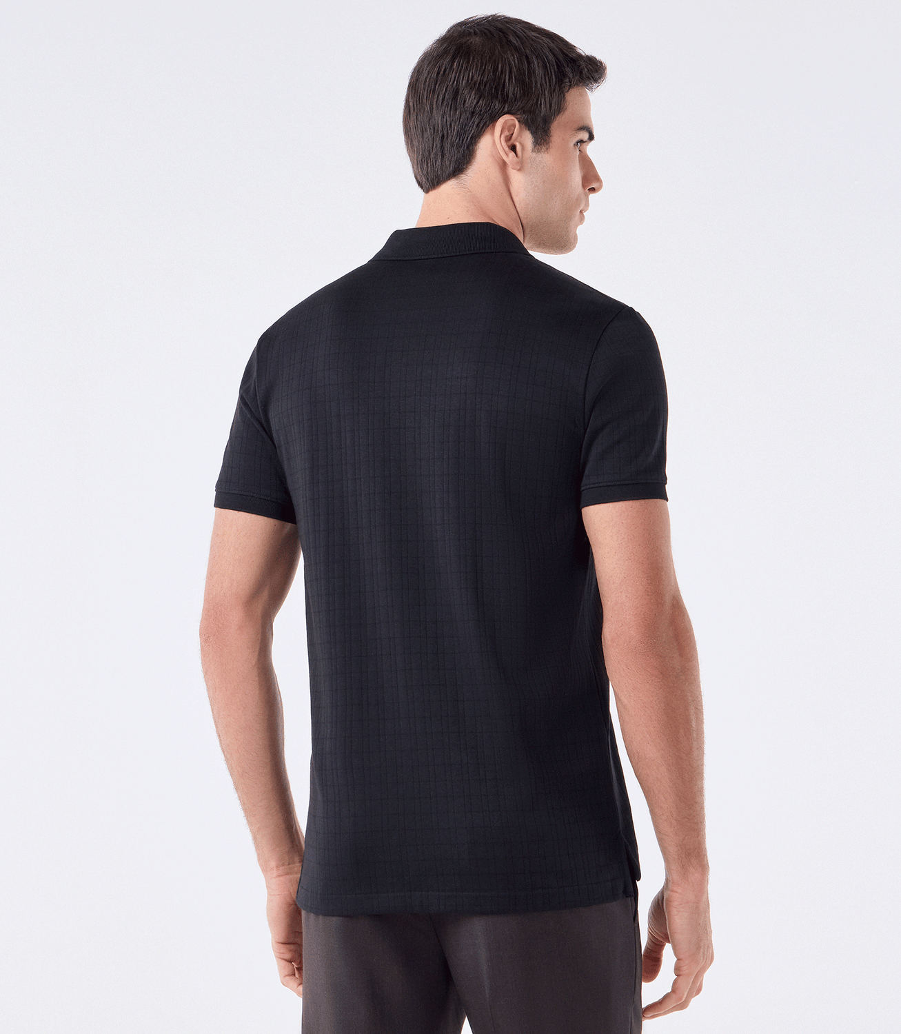 Polo Maquinetada Com Vista Simples Preto – slide 3