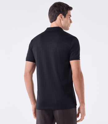 Polo Maquinetada Com Vista Simples Preto thumbnail 3