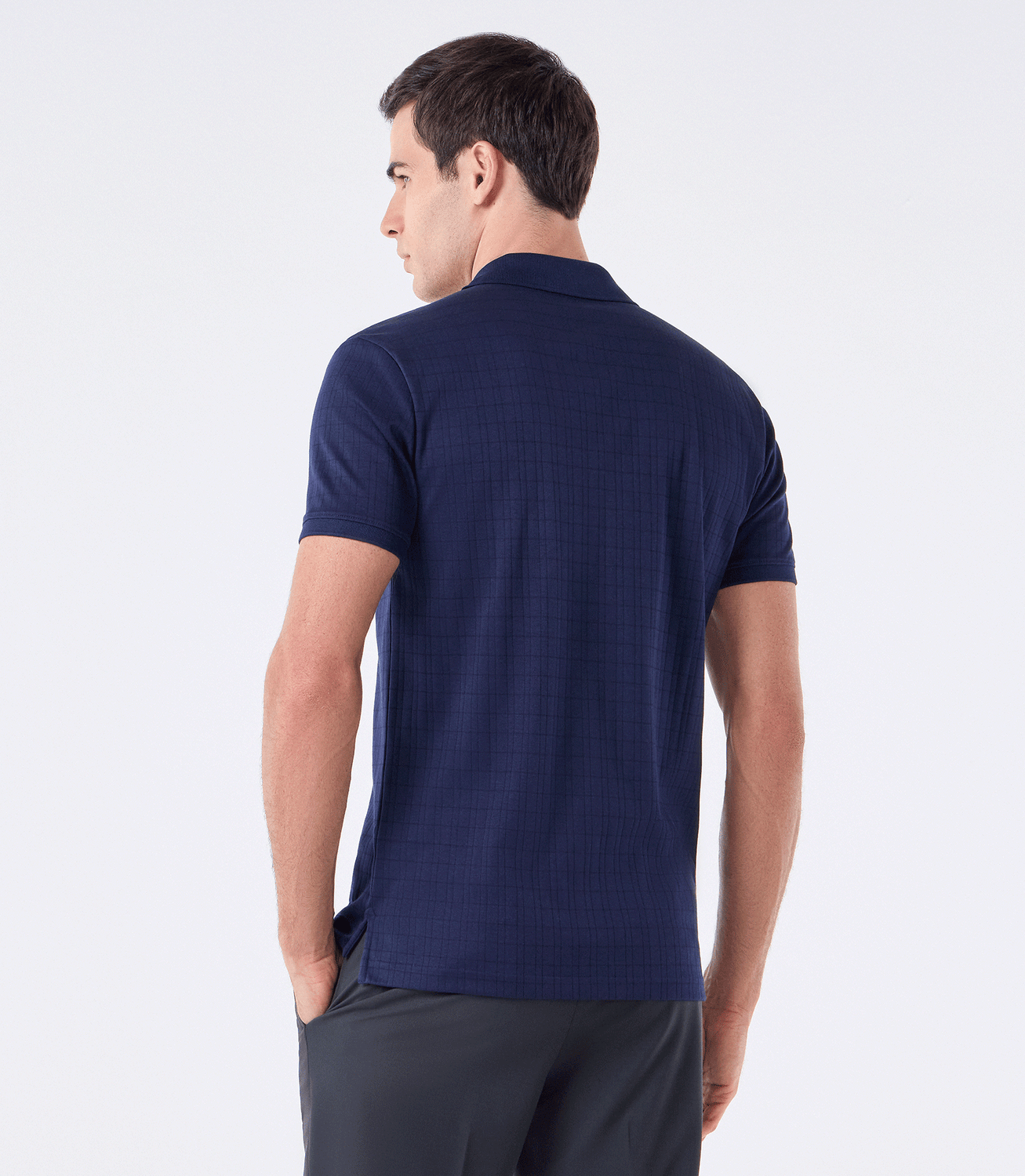 Polo Maquinetada Com Vista Simples Azul – slide 3