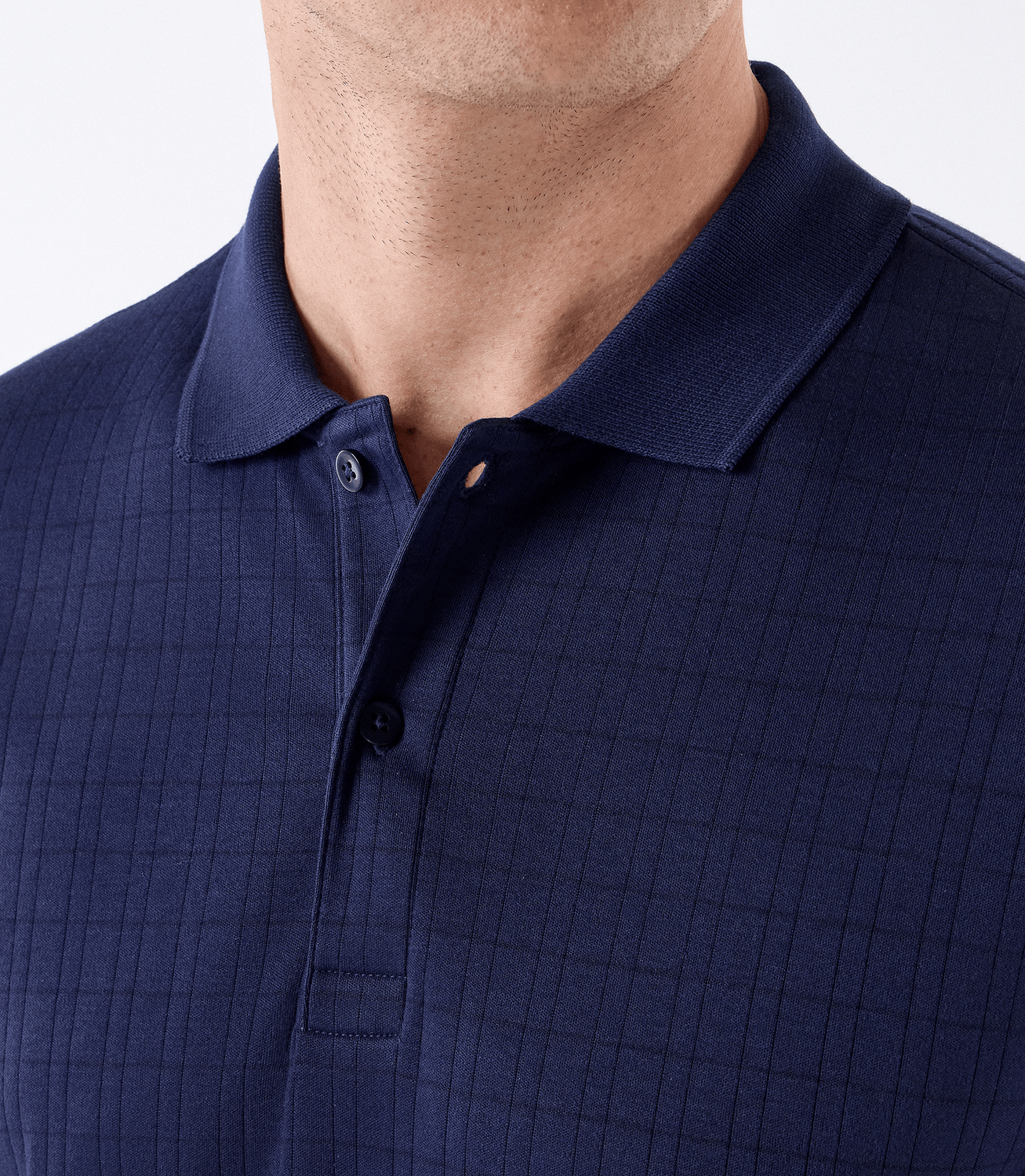 Polo Maquinetada Com Vista Simples Azul – slide 5