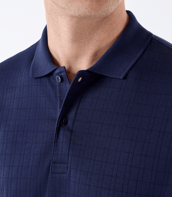 Polo Maquinetada Com Vista Simples Azul thumbnail 5