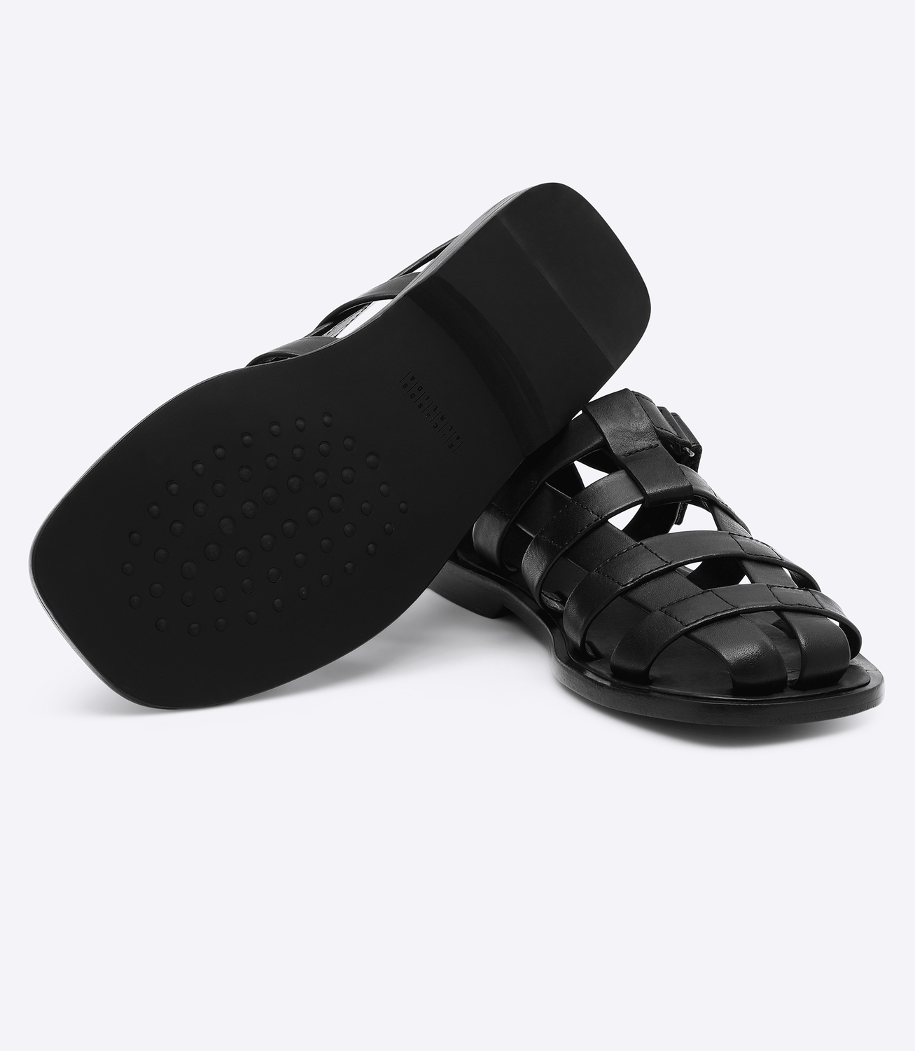 Sandália de Couro de Tiras Preto – slide 3