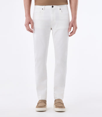 Calça Jeans Moletom Casual Slim Color Off White thumbnail 1