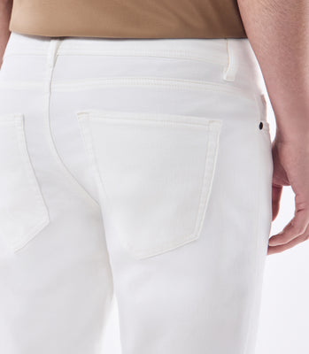Calça Jeans Moletom Casual Slim Color Off White thumbnail 5