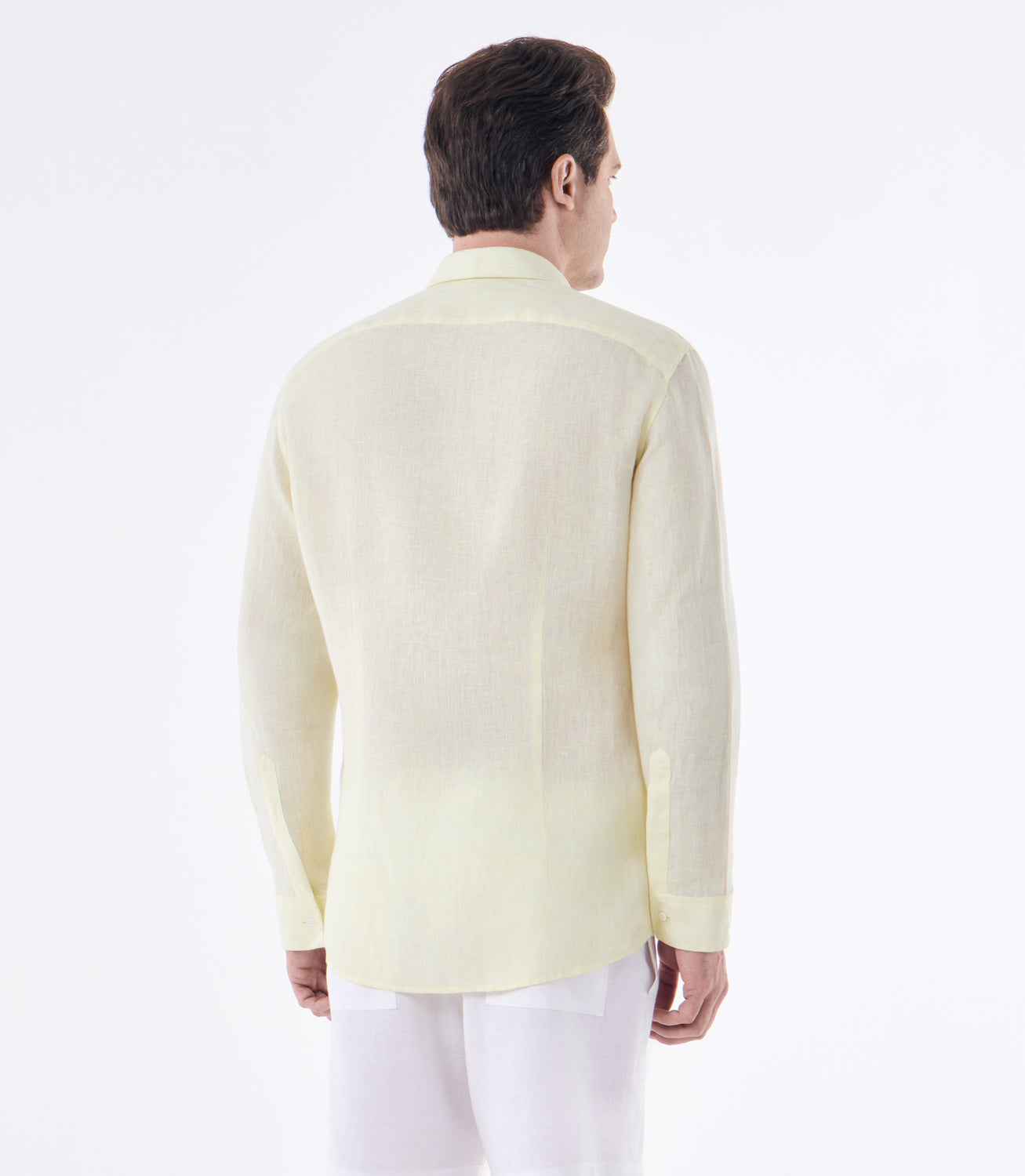 Camisa de Linho Fio Tinto Manga Longa Amarelo – slide 3