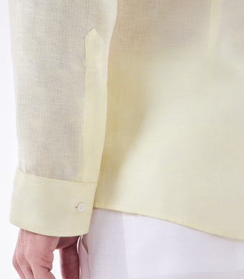 Camisa de Linho Fio Tinto Manga Longa Amarelo thumbnail 5