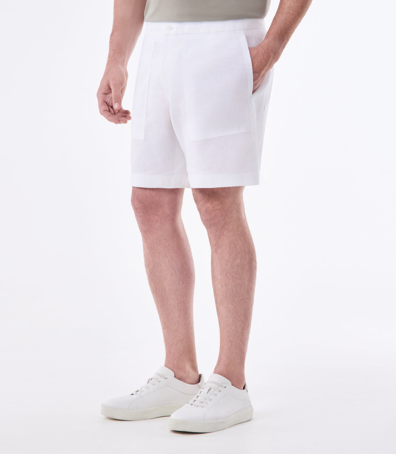 Bermuda de Linho com Bolso Branco – slide 1