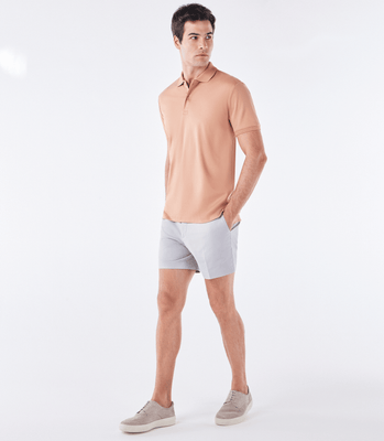 Camisa Polo Interloque 44/1 Manga Curta Bege thumbnail 2