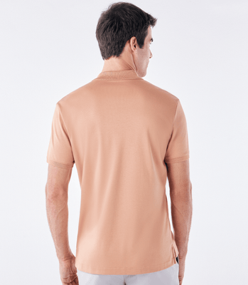 Camisa Polo Interloque 44/1 Manga Curta Bege thumbnail 3