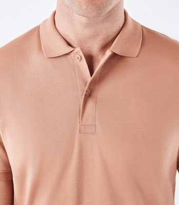 Camisa Polo Interloque 44/1 Manga Curta Bege thumbnail 4