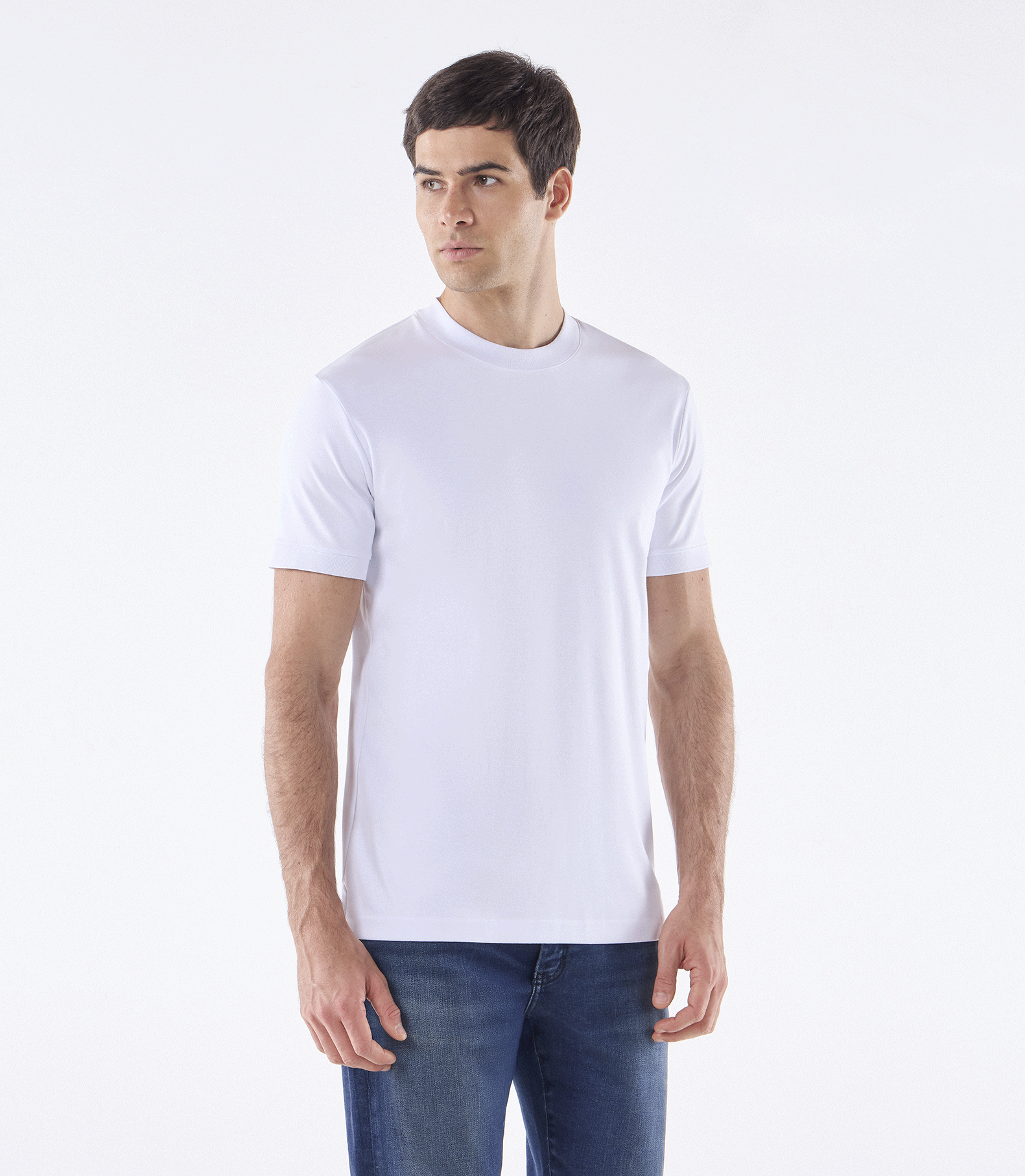 Camiseta Pima Interloque Gola Média Branco
