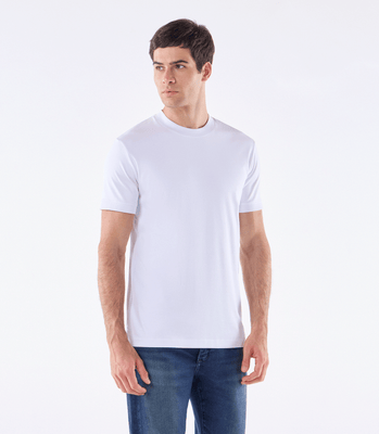 Camiseta Pima Interloque Gola Média Branco thumbnail 1