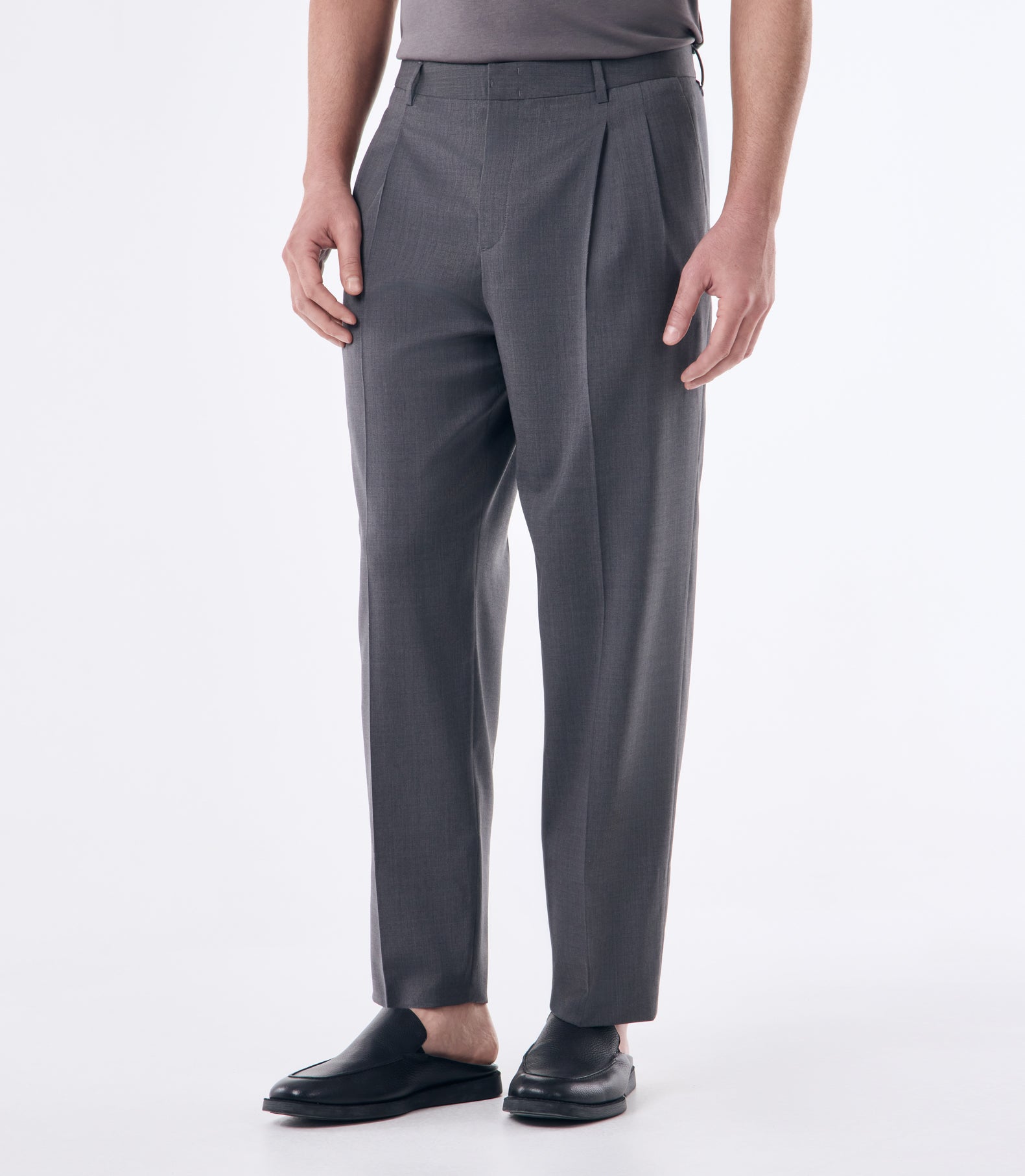 Calça Pregas Tailor Air Cinza