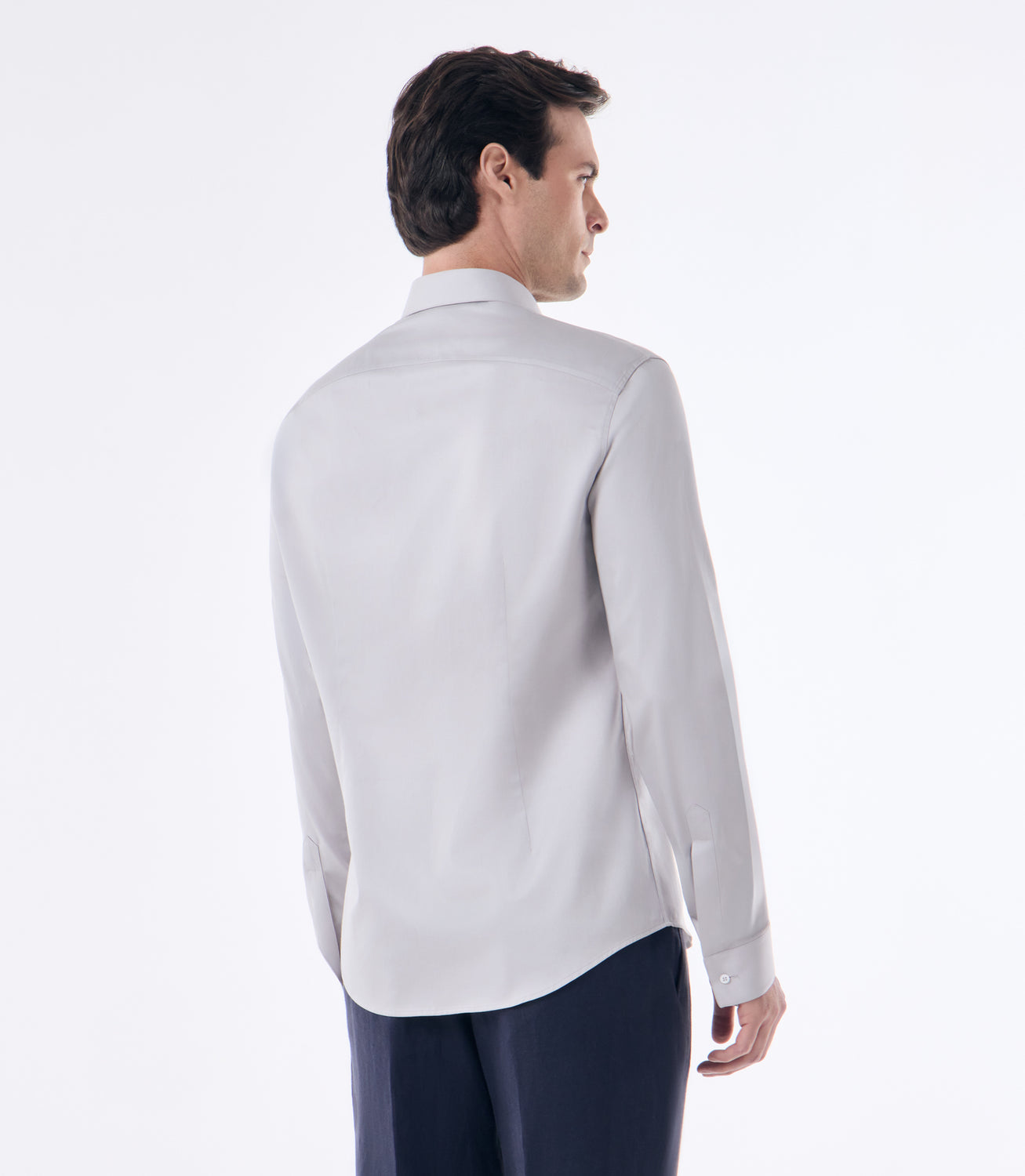 Camisa Social Lar Manga Longa Cinza – slide 3