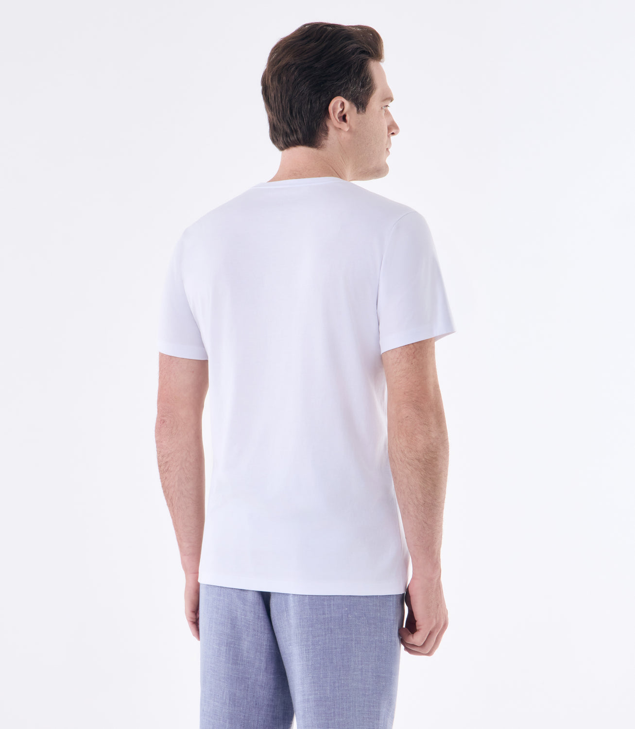 Camiseta Pima Gola V Fio 140 Branco – slide 3