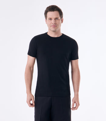 Camiseta Pima Interloque Gola Cruzada Preto thumbnail 1