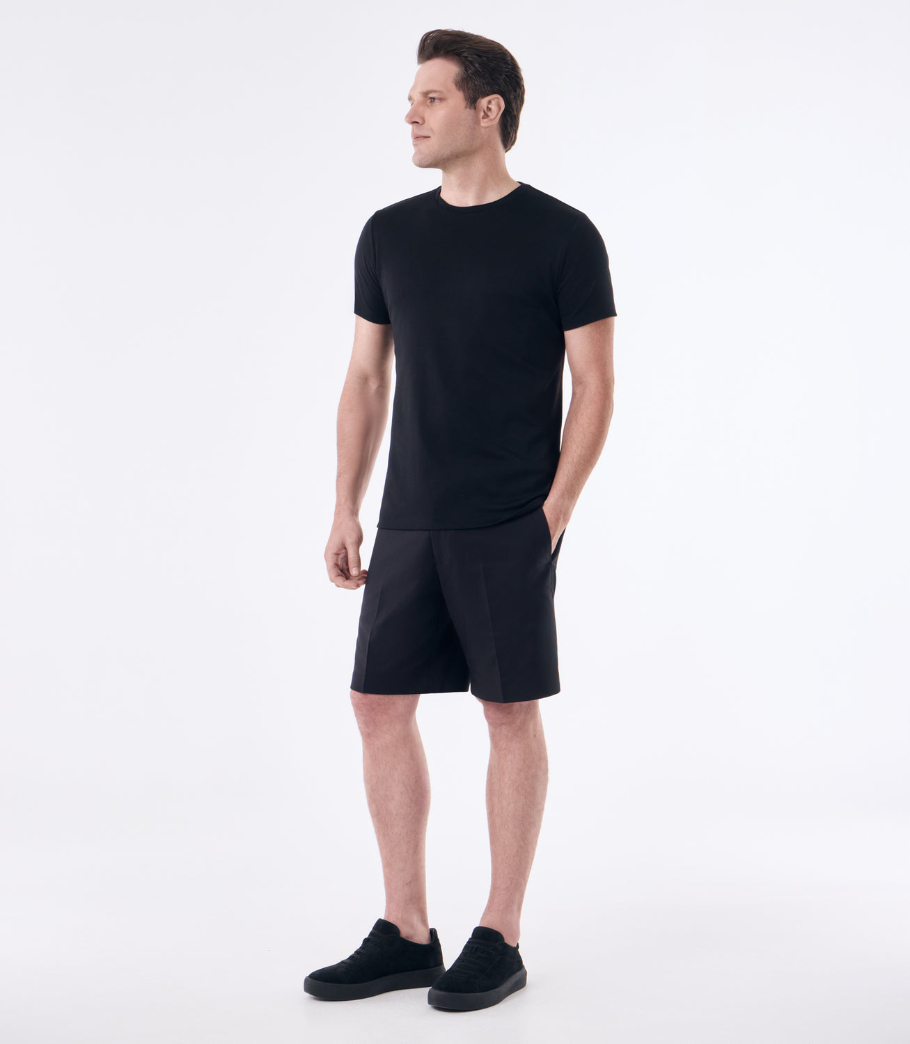 Camiseta Pima Interloque Gola Cruzada Preto – slide 2