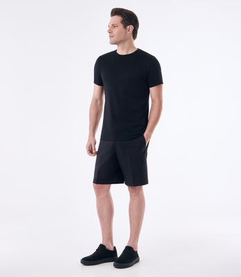 Camiseta Pima Interloque Gola Cruzada Preto thumbnail 2