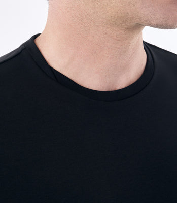 Camiseta Pima Interloque Gola Cruzada Preto thumbnail 4