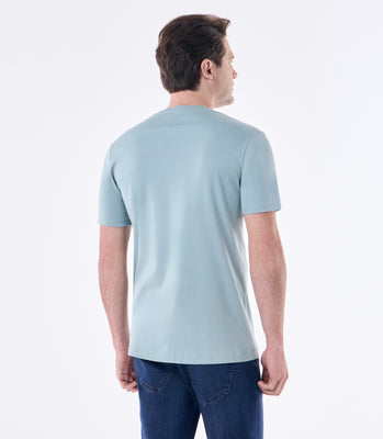 Camiseta Pima Interloque Gola Cruzada Verde thumbnail 3