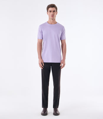 Camiseta Pima Interloque Gola Cruzada Lilás thumbnail 2