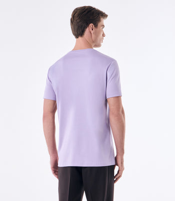 Camiseta Pima Interloque Gola Cruzada Lilás thumbnail 3