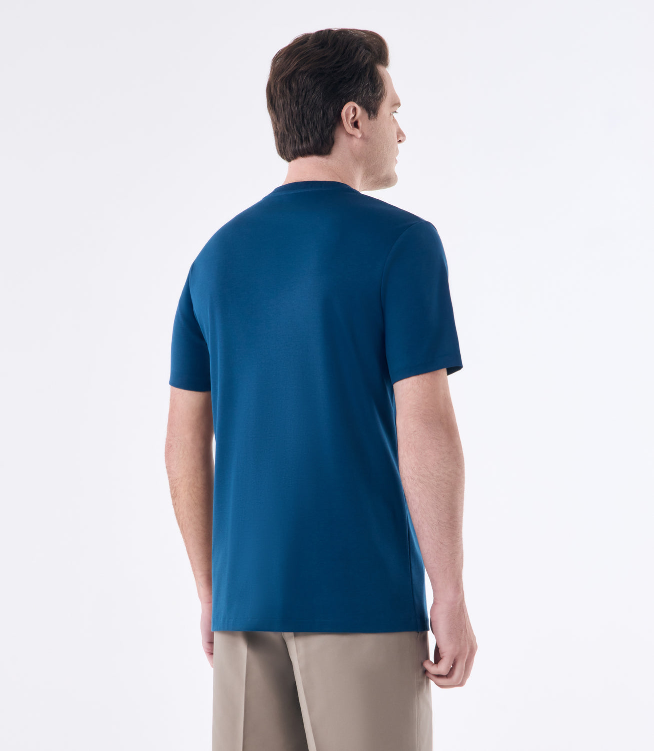 Camiseta Interloque 44/1 Gola Com Recorte Azul – slide 3